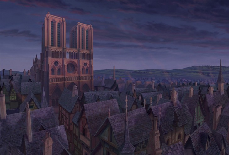 La catedral de la película del Jorobado de Notre Dame