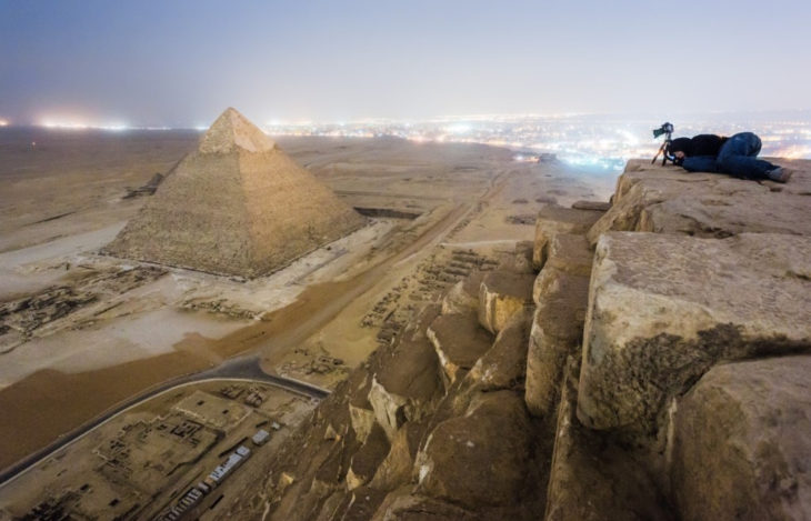 fotógrafa captura las pirámides de egipto