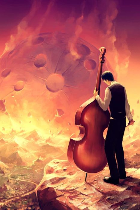 Ilustraciones Cyril Rolando - Hombre con un cello