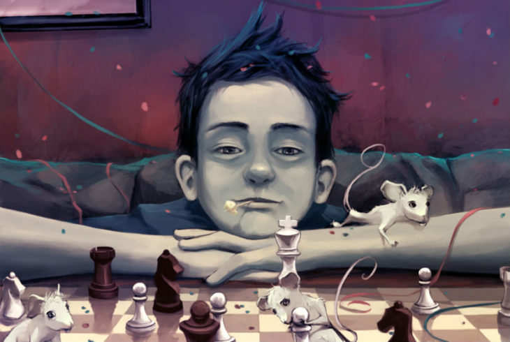 Ilustraciones Cyril Rolando - niño jugando ajedrez