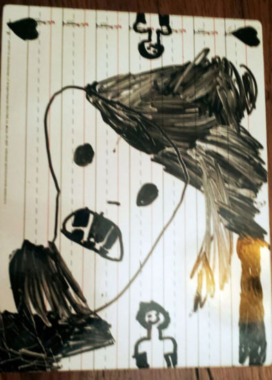 dibujo de un monstruo hecho por una niña