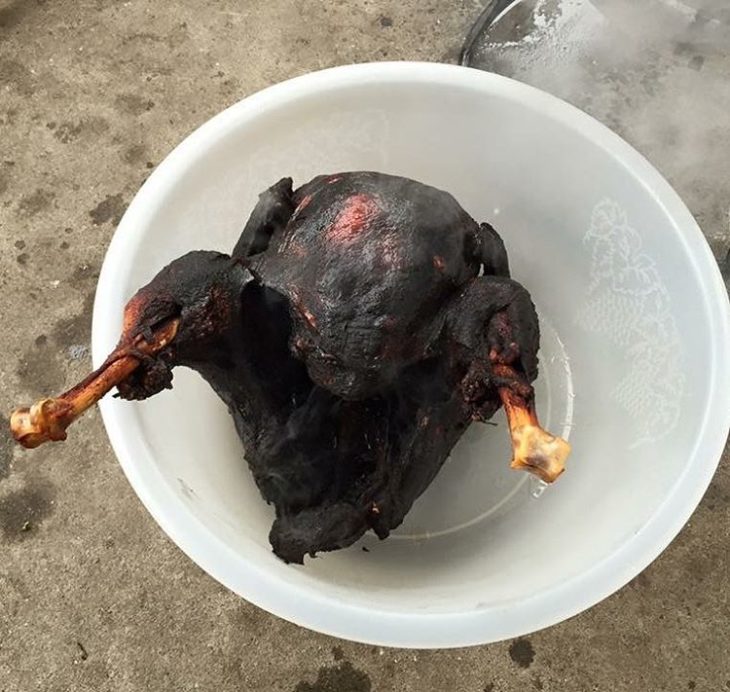 pollo quemado