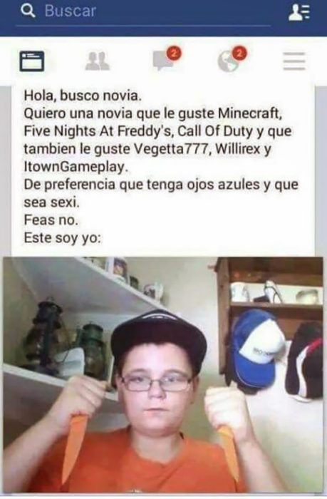 estado de un puberto que busca novia por facebook