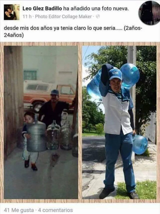 estado de facebook de chico que carga agua